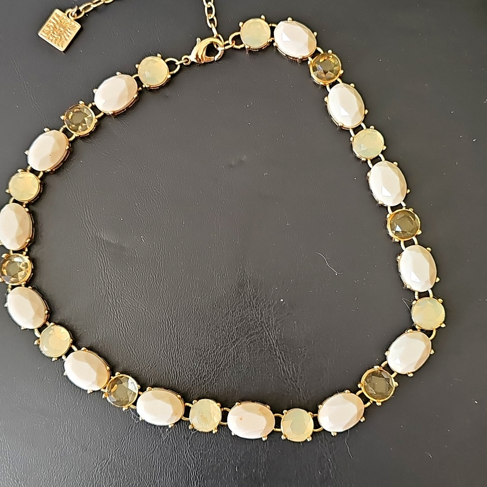 Ann Klein Short Cream Jewel Necklace
